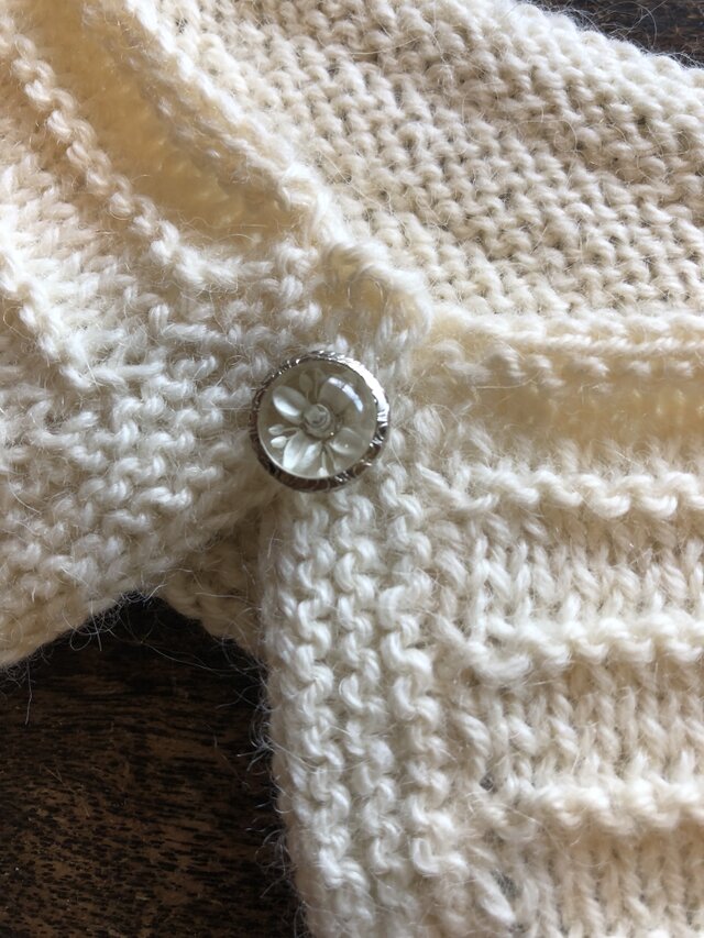 手編みニット カシミヤシルク入り混紡付け襟#オフホワイト | iichi