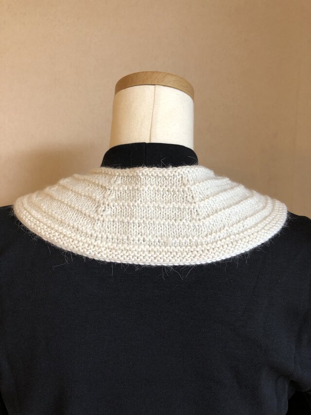 手編みニット カシミヤシルク入り混紡付け襟#オフホワイト | iichi