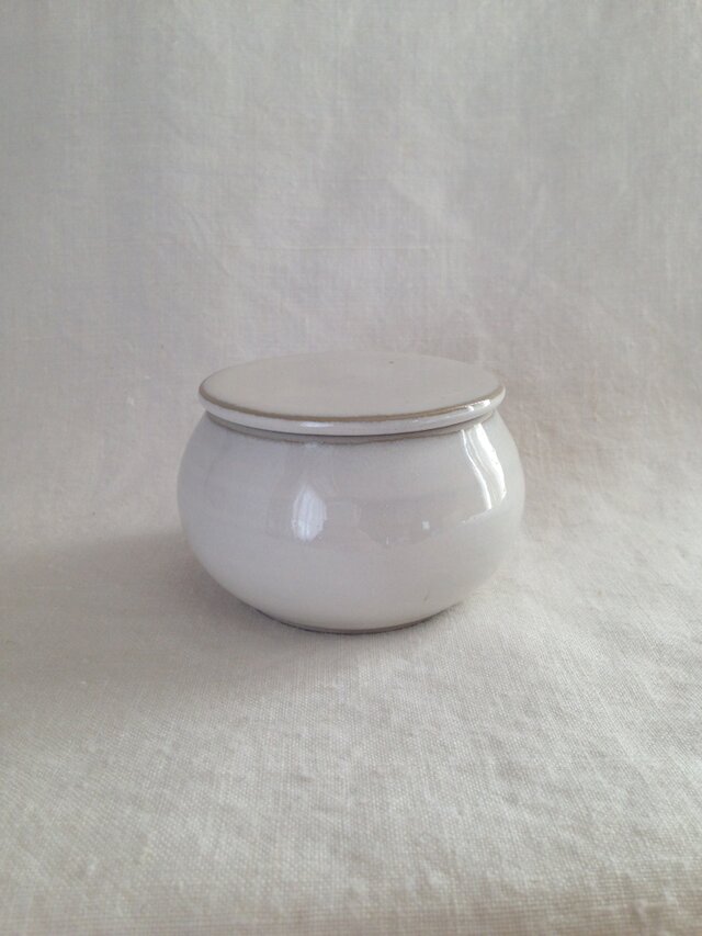 丸浅蓋物(アンティークホワイト)