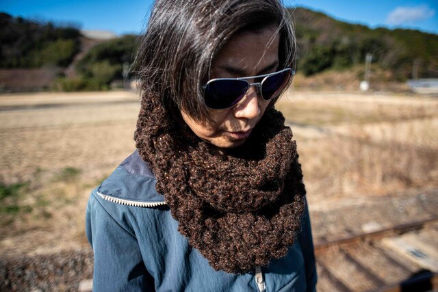 カウル ネックウォーマー スヌード 茶色ラメ入り | iichi 日々の暮らし