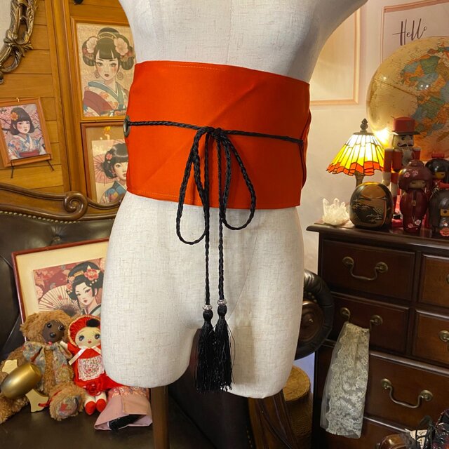 名古屋帯 着物 サッシュベルト 飾り帯 リメイク 和洋折衷 LL〜4L