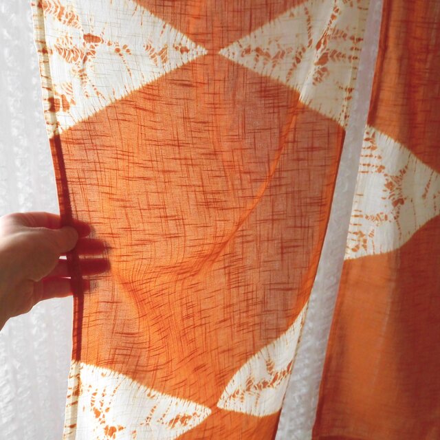 縫い巻き上げ絞りのれん＊【幾何学模様 三角形×六角形】 | iichi 日々