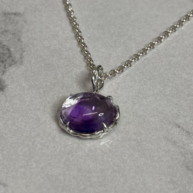 SV925 アメジスト ペンダントトップ (オーバル)