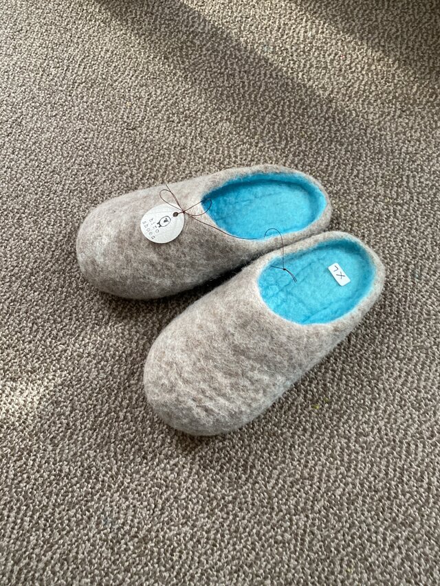 羊毛フェルトルームシューズ　XL  グレー