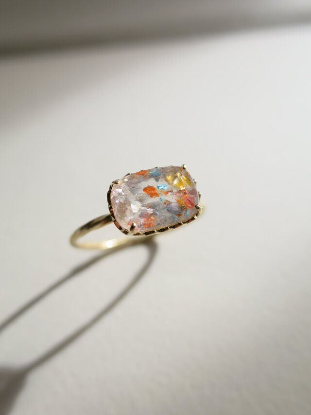 K18 Gilalite Limonaite in quartz Ring