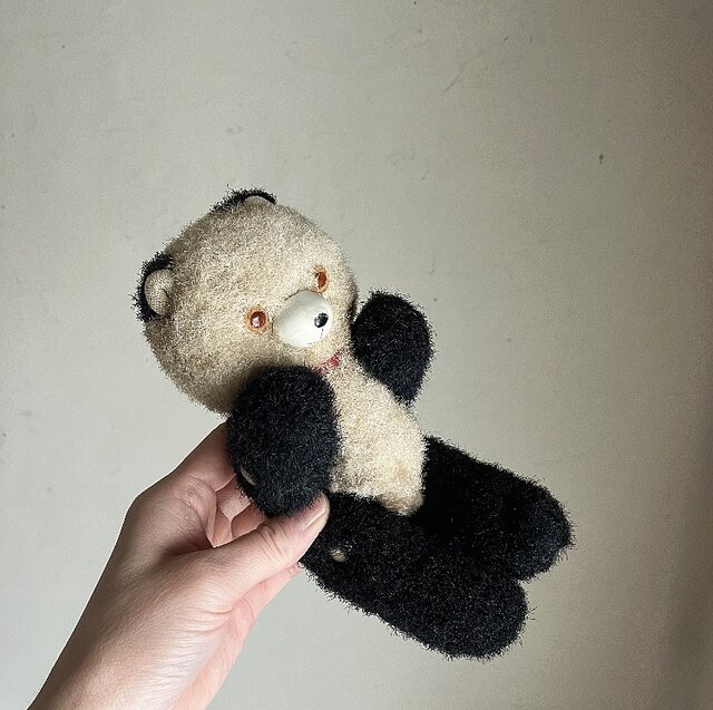ヴィンテージ　テディベア　パンダベア Vintage 1960's Ideal Toys Rubber Nose Panda Bear Wind Up