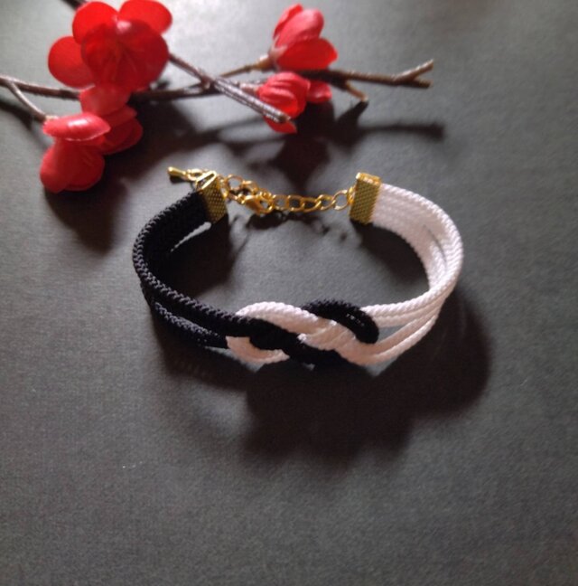 【和風】抱き淡路結びのブレスレット（色オーダー可）【着物】【浴衣】【袴】【中華風】【チャイナ】