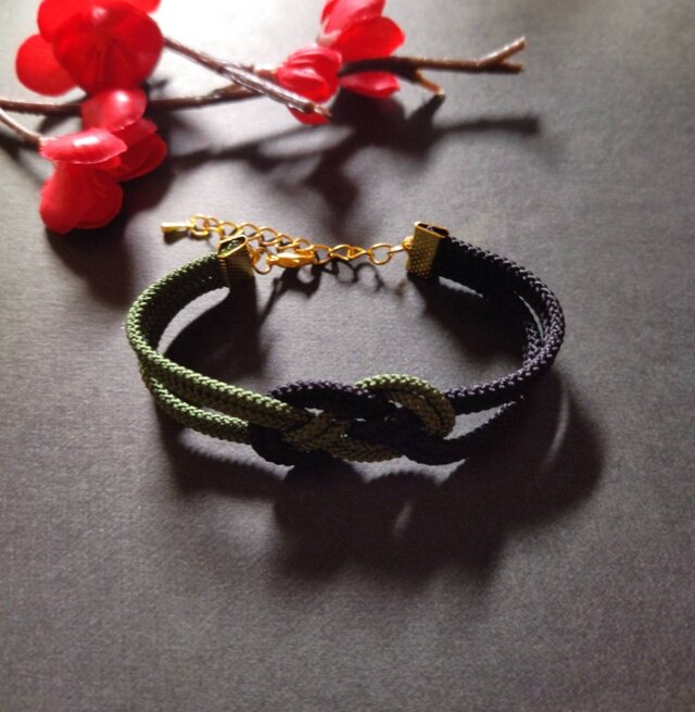 【和風】抱き淡路結びのブレスレット（色オーダー可）【着物】【浴衣】【袴】【中華風】【チャイナ】