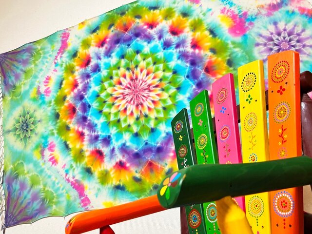 タイダイ染め タペストリー 曼荼羅 