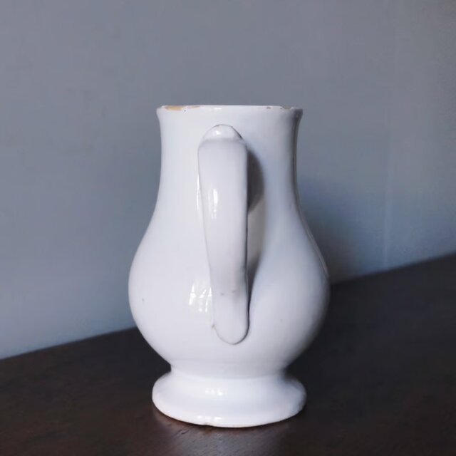 フランスアンティーク　ショワジールロワ　白　ピシェ　ピッチャー　花瓶　美品 フランスアンティーク 白いアヒル口のピシェ11 | フランス