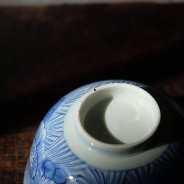 古伊万里 染付 花文 蓋付碗 1客 骨董 アンティーク 古伊万里 染付 花文 蓋付碗 1客 骨董 アンティーク