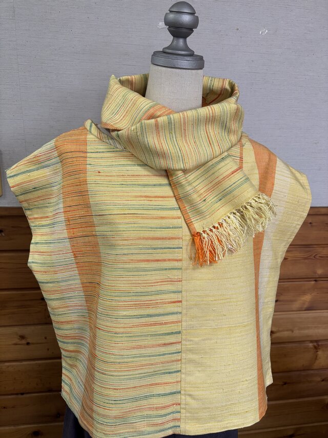 手織紬帯地のスカーフ