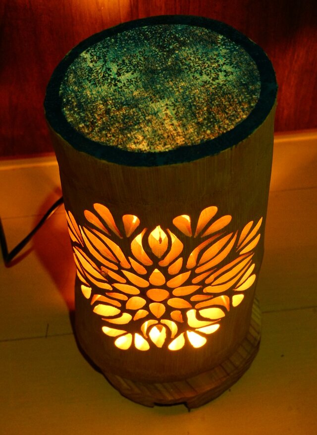 ◆両面彫◆竹灯り・竹あかり・竹灯籠　 ～～ 癒しの灯り ★溢れる炎★～～