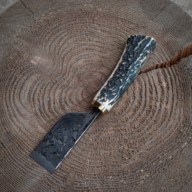 革包丁　藍染鹿角