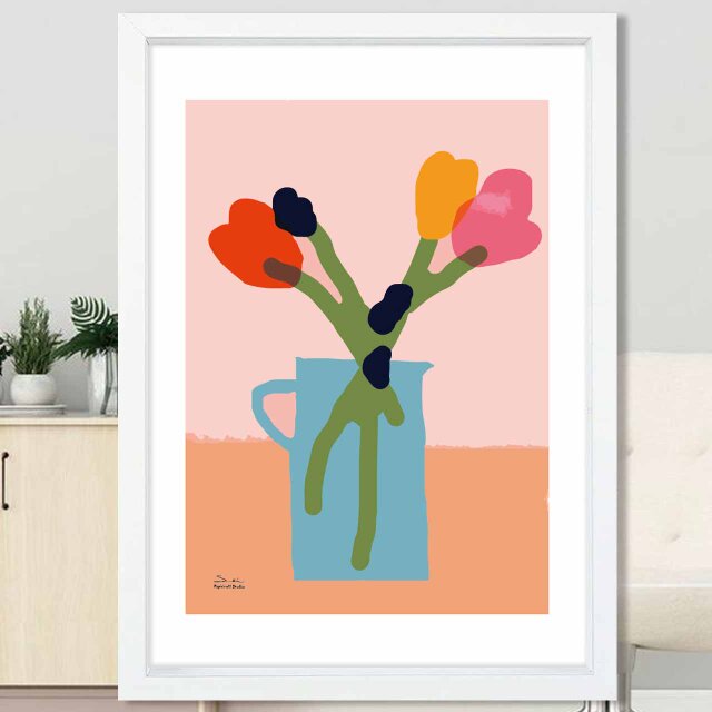 Softy　花　送料無料　イラスト　アート　ポスター　アートポスター　A4〜A0　  アート/sei検索　3290