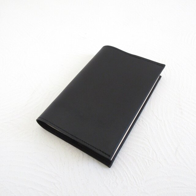 ハヤカワ文庫トールサイズ対応♪《ゴートスキン》シンプルイズベスト・一枚革のブックカバー・マットブラック・0853