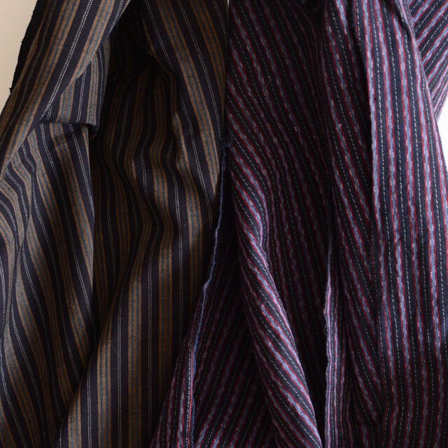 【木綿古布端切れ2枚セット】縞模様 リメイク素材 ジャパンヴィンテージ ファブリック テキスタイル 昭和レトロ ハンドメイド