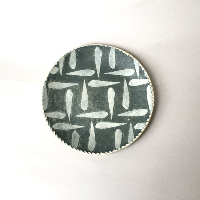 スリップ模様 小皿