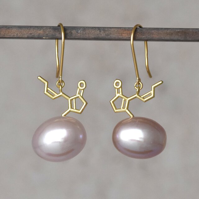 k18YG ジャスミンの香り化学式®ピアス　-Jasmine Scent Earrings-