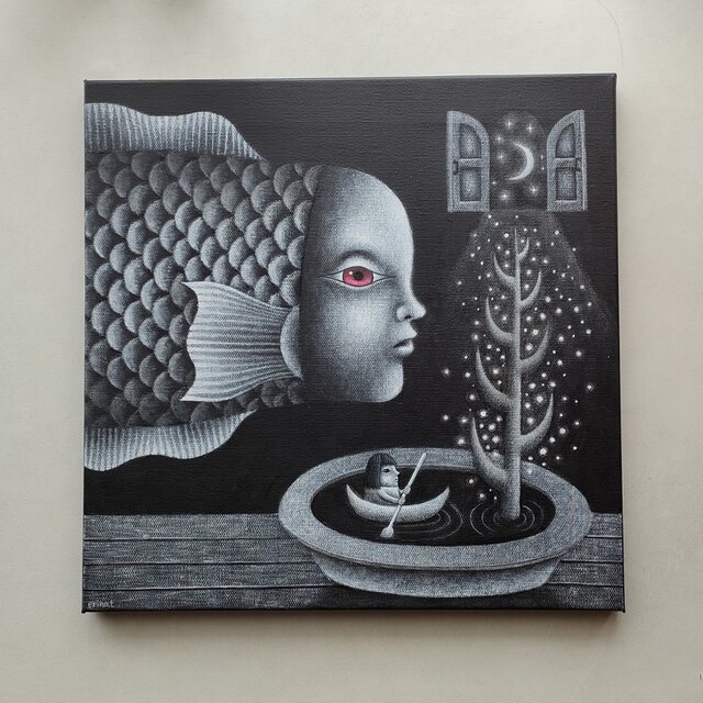 原画「やさしい光」キャンバス S4号