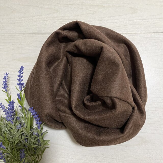 カシミヤ100％◇ブラウン◇中厚◇スヌード