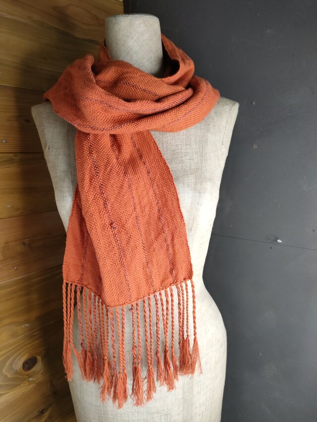 残糸使用　オールコットンのマフラー　送料無料