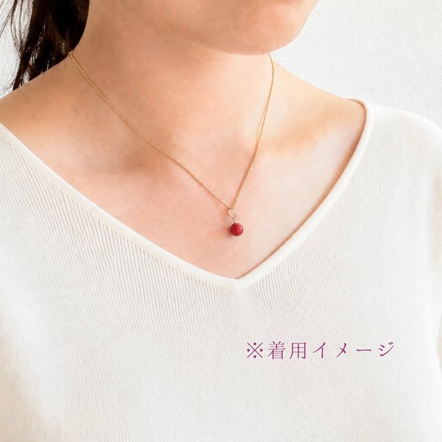K18 7mm シンプル コーラル/珊瑚 ネックレス - 純M | iichi 日々の