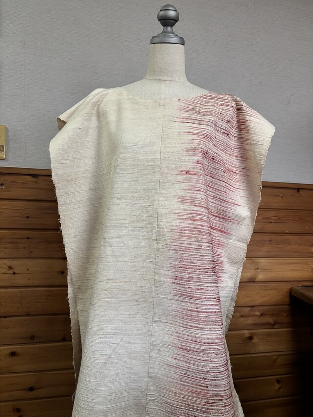 手織紬帯地チュニック(ポンチョ)＆スカーフ