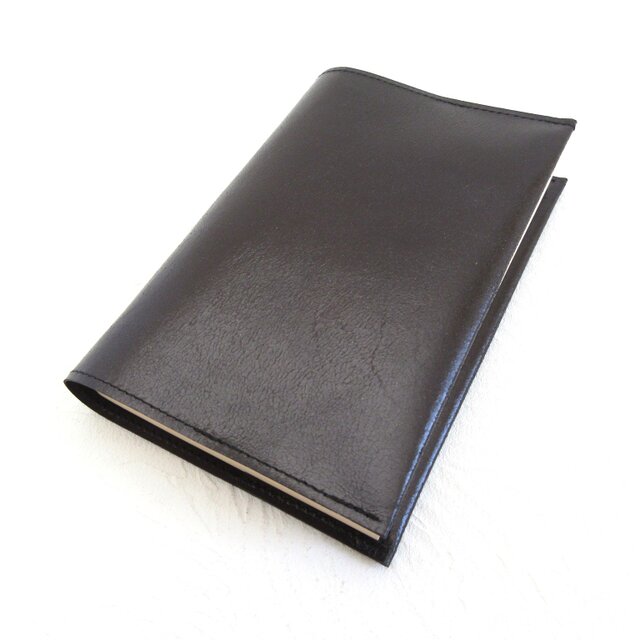 ハヤカワ文庫トールサイズ対応♪《ゴートスキン》シンプルイズベスト・一枚革のブックカバー・ブラック・0852