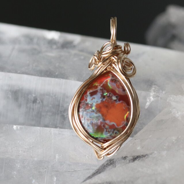 【Petite】カンテラオパール3✩✩ペンダントトップ／ヘッド【14KGF】w54