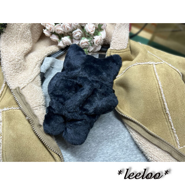 里親募集★くろねこ★黒猫のポーチ★しっぽ付★小 里親募集☆くろねこ☆黒猫のポーチ☆しっぽ付☆小 | iichi 日々の