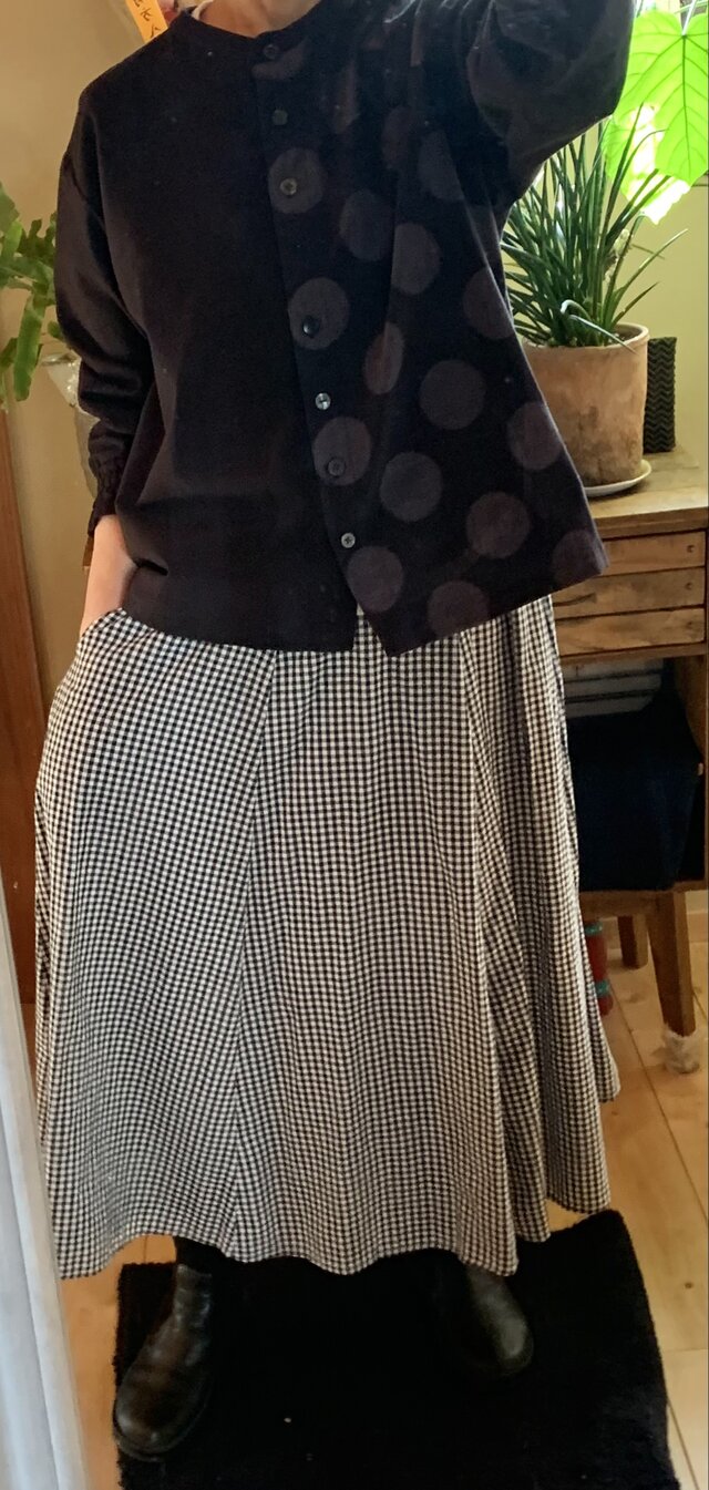 久留米絣2種のスタンドネックブラウス