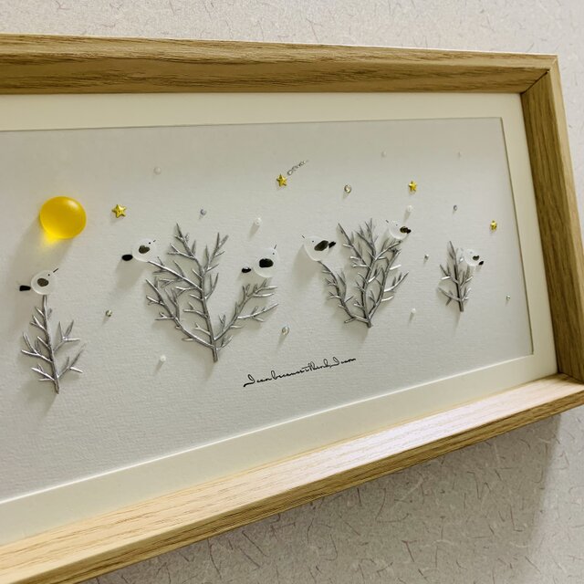 シーグラスアート シマエナガ インテリア雑貨 壁掛け 置物 北欧 観葉植物 シーグラスアート 北海道 シマエナガ インテリア雑貨 壁掛け飾りトイレ