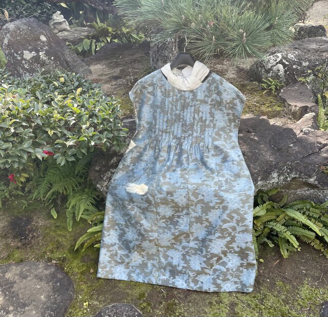 着物リメイク【ノースリーブワンピース】紬/ピンタック | iichi 日々の