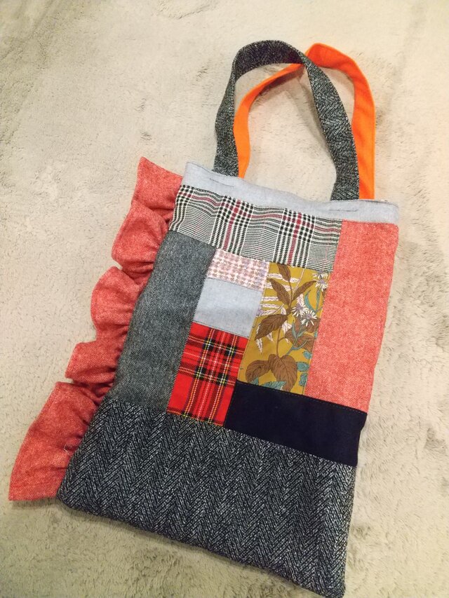 ウールパッチワークトートバッグA | iichi 日々の暮らしを心地よくする