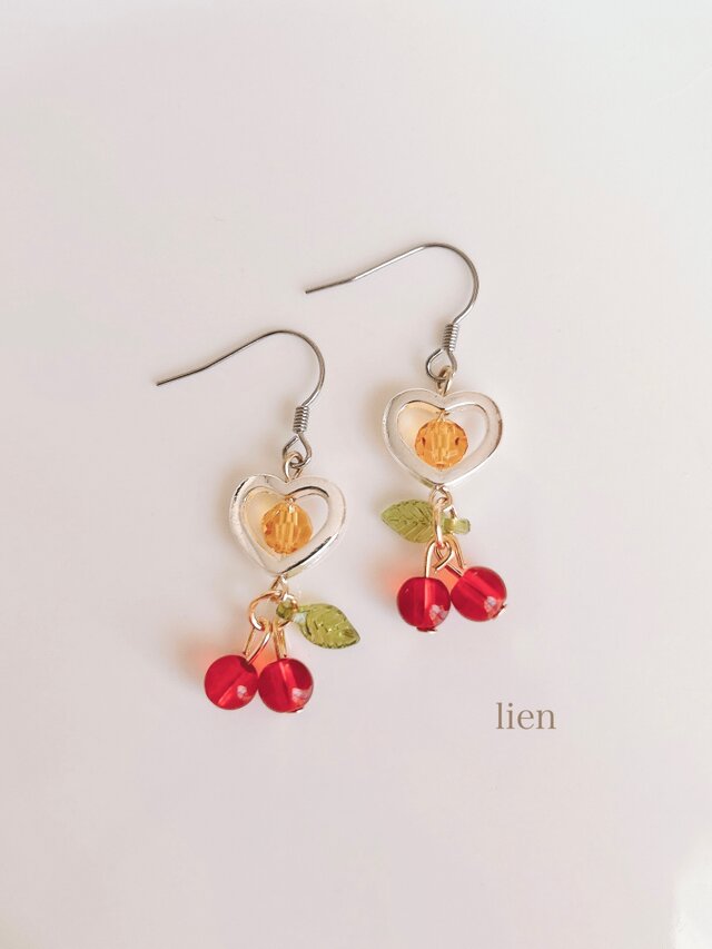 さくらんぼピアス&イヤリング