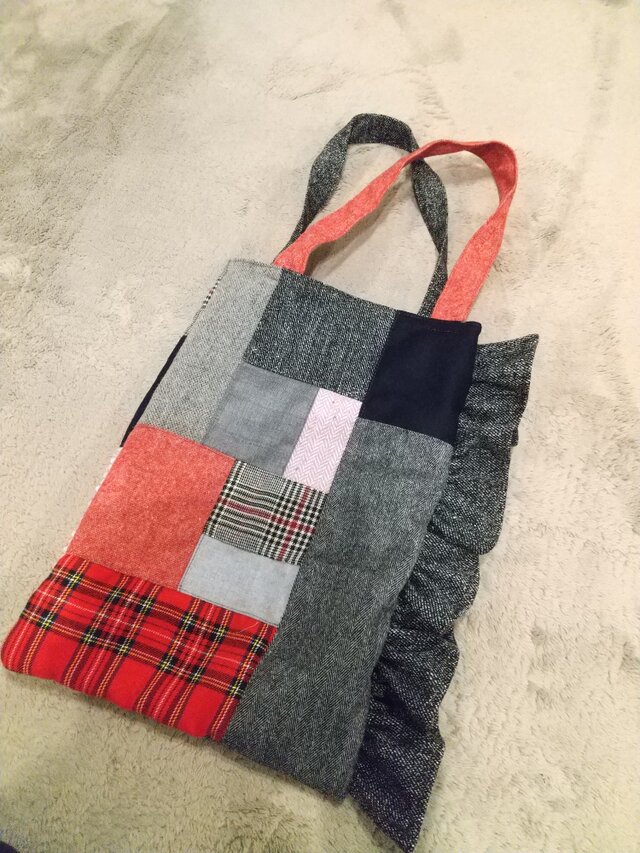 ウールパッチワークトートバッグB