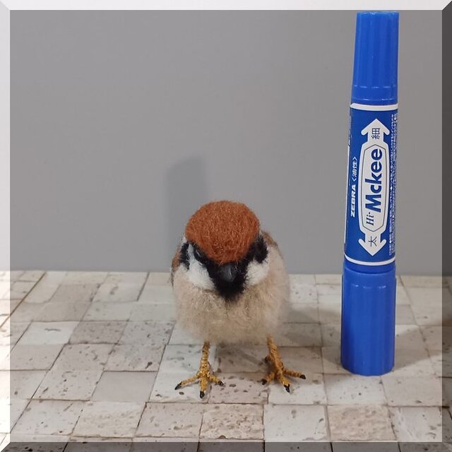 羊毛フェルト＊手のひらサイズのまったり鳥さん❤︎すずめ 羊毛フェルトでスズメを作ってみました。/ Make a sparrow with