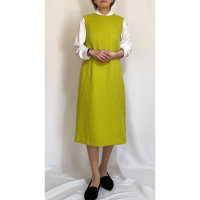 italy製ツイードワンピース