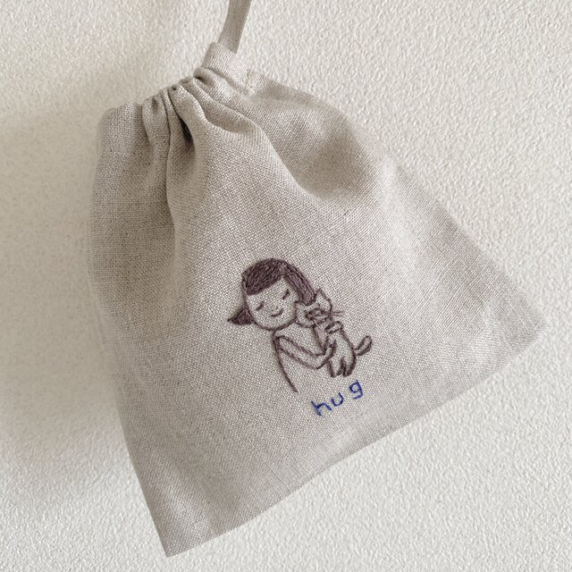 おさんぽ巾着　hug