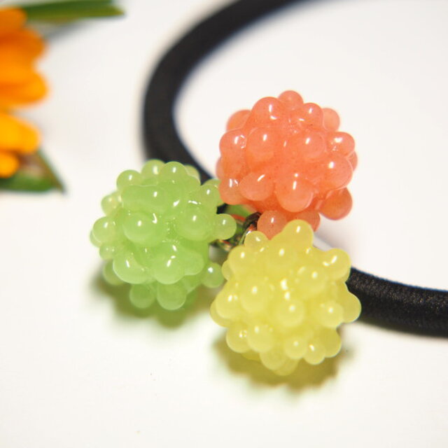 こんぺいとうのヘアゴム　ビタミンカラー