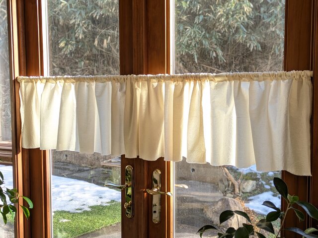 ナチュラルコットン♪カフェカーテン　長い　幅広 ナチュラルコットン♪カフェカーテン 長い 幅広 | iichi 日々の暮らし