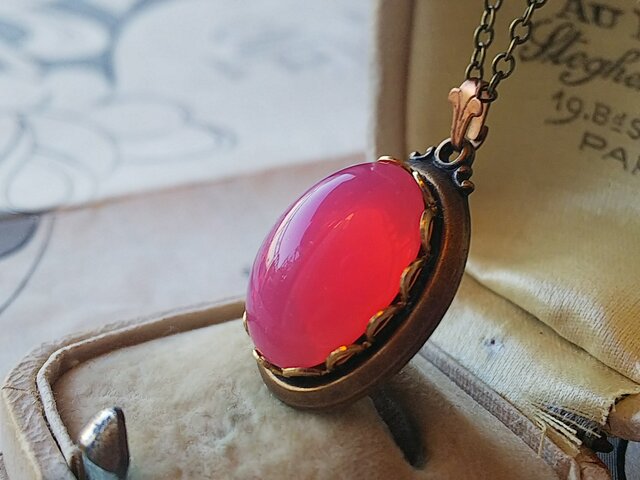 【アンティーク 】【 ヴィンテージ】オパール　ネックレス　トップ 外国製 K14 ヴィンテージペンダントトップ ☆雫型オパールと