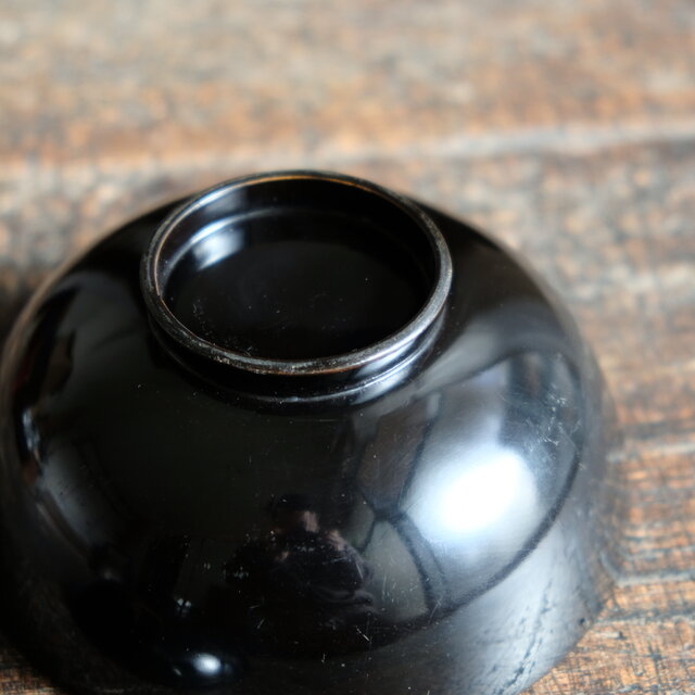 船と鶴◇富士の山と風景。古輪島塗 漆芸蓋付碗 漆器 骨董・antiques 古