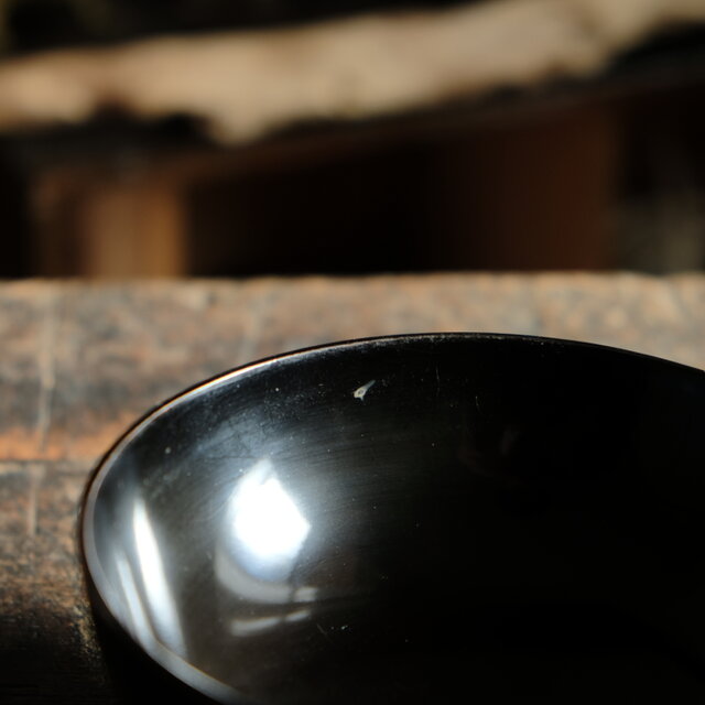 船と鶴◇富士の山と風景。古輪島塗 漆芸蓋付碗 漆器 骨董・antiques 古