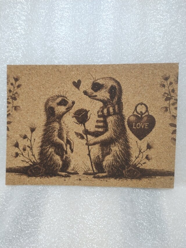 コルクシート　ミーアキャットのカップル