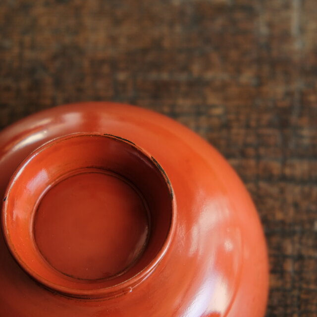 ☘ 明治時代 松鶴 金蒔絵 輪島木椀 3客 骨董アンティーク 朱色に