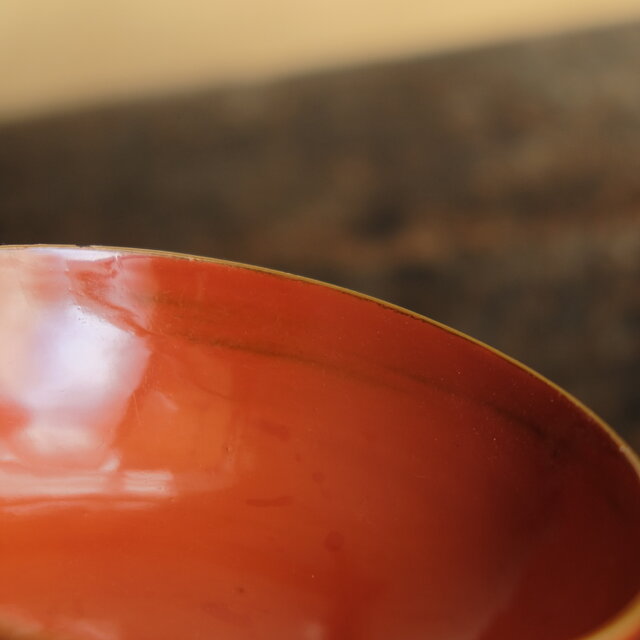鶴と松◆蓋裏に松ぼっくり。古輪島塗　漆芸蒔絵蓋付碗5客　骨董・antique 輪島塗】金蒔絵 鶴 松 小吸物 蓋付椀 10客 外朱塗り 内黒塗り