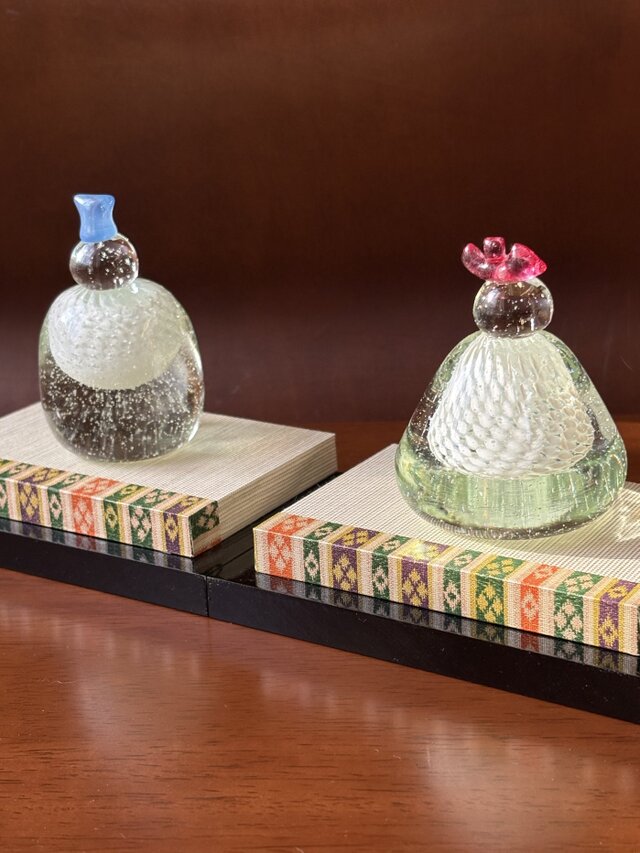 ガラスのお雛様 白珠(桃の節句)　雛人形おひなさま （大）