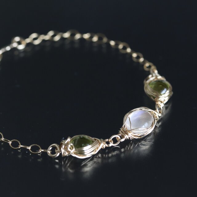 【14KGF】ペリドット✩✩ロイヤルブルームーンストーン【６月／８月 誕生石】